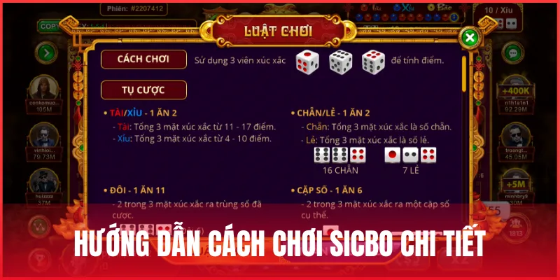Hướng dẫn cách chơi Sicbo và kinh nghiệm cược từ cao thủ 2 huong-dan-cach-choi-sicbo-chi-tiet